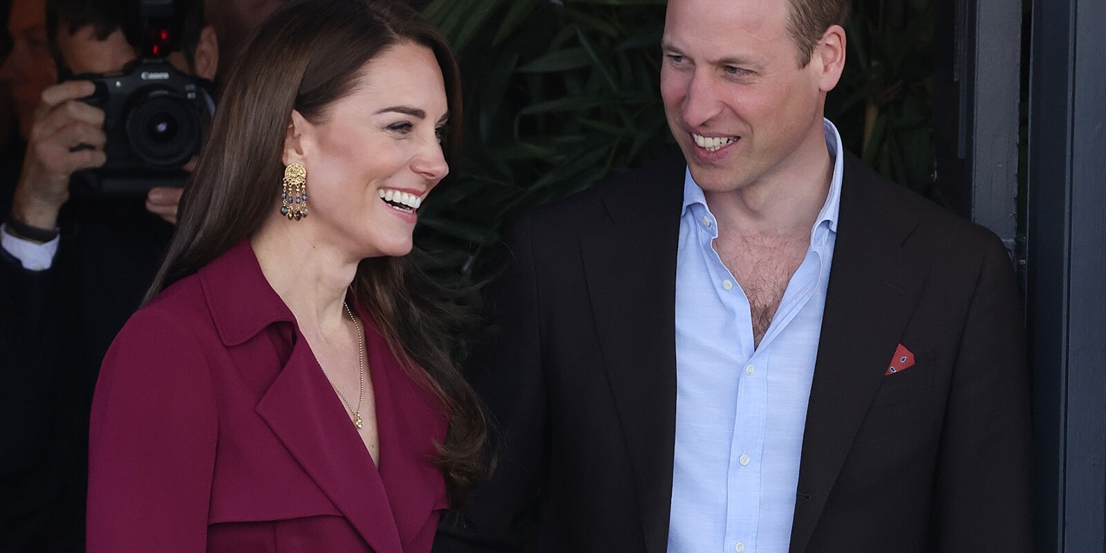 Kate Middleton and Prince William smile in a press photograph taken shortly before King Charles' coronation on May 6, 2023.