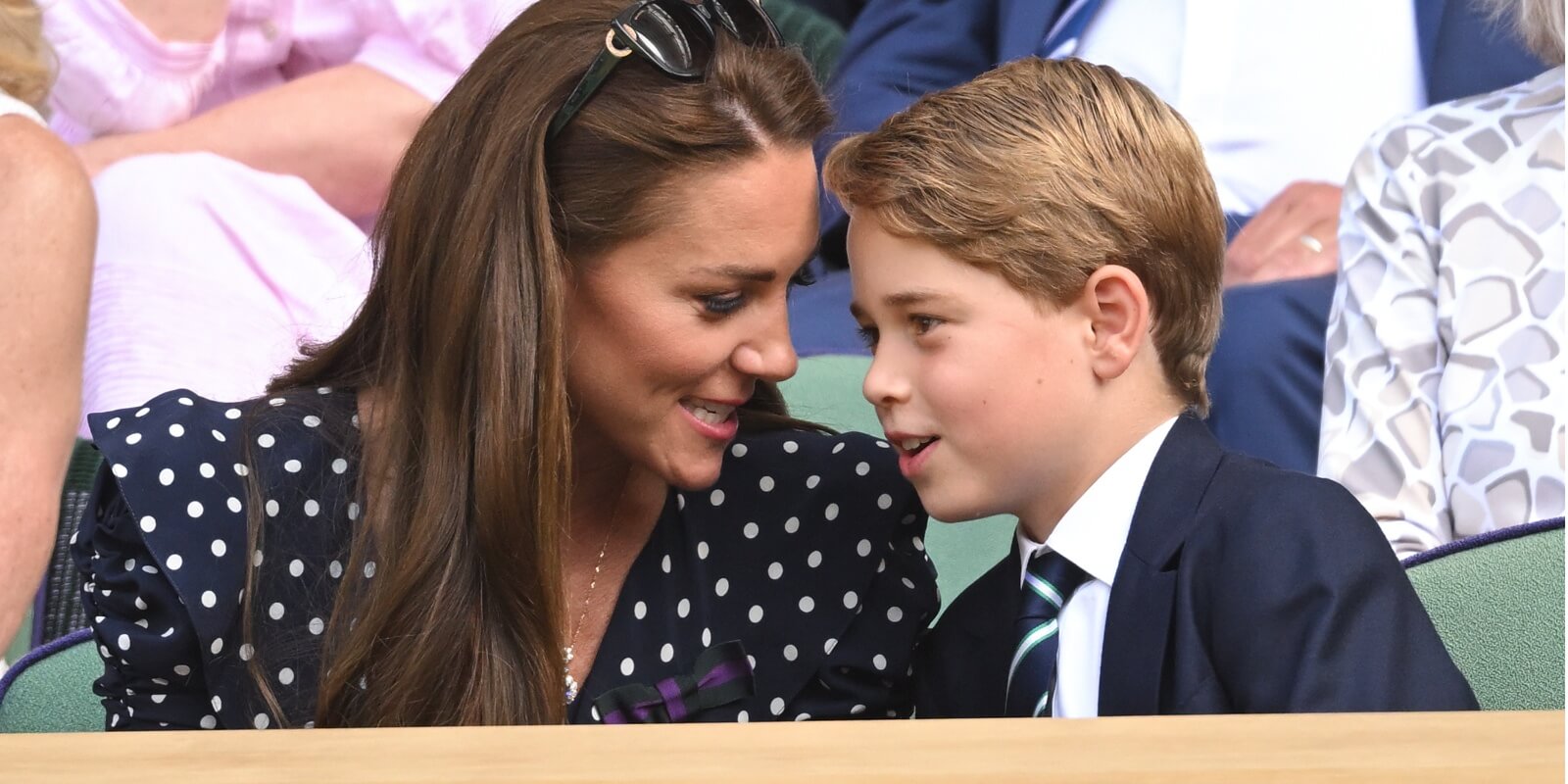 Kate Middleton and Prince George attend the Men's Singles Final at All England Lawn Tennis and Croquet Club on July 10, 2022 in London, England.