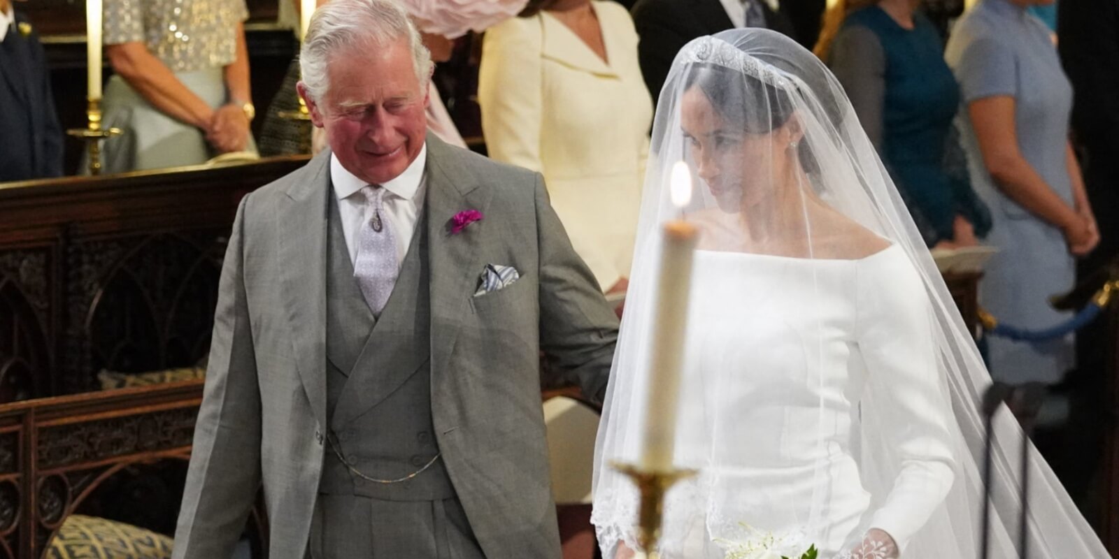 Meghan markle and King Charles on the day of her wedding to his son, Prince Harry in May 2018.