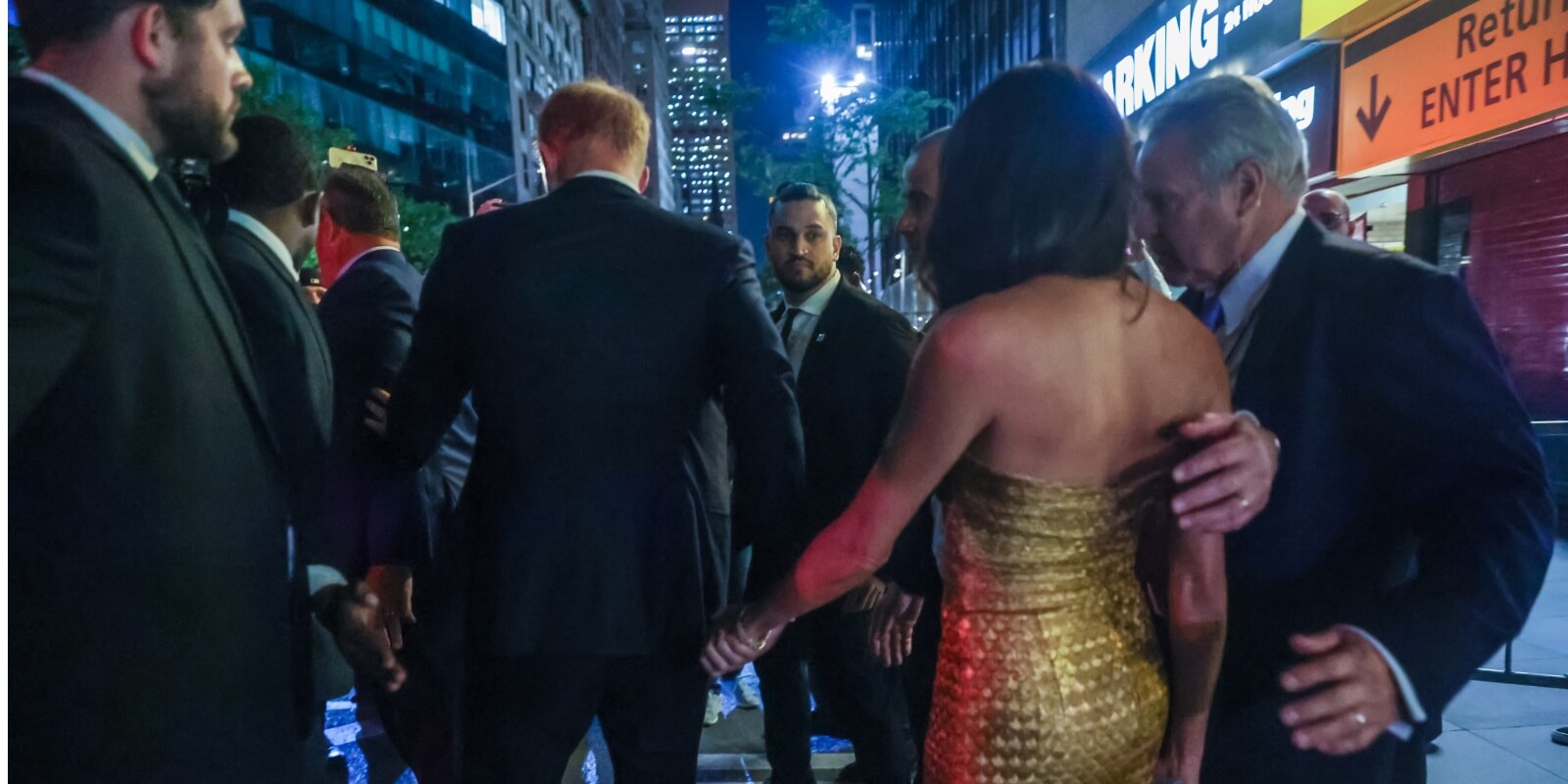 Prince Harry and Meghan Markle enter a waiting SUV in New York City on May 16, 2023.