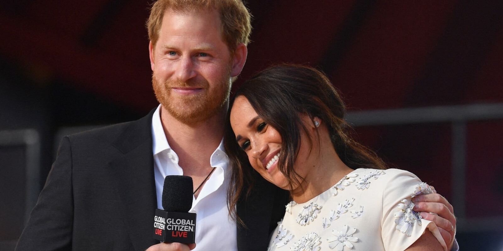 Prince Harry and Meghan Markle photographed in 2021 at the Global Citizen Festival.