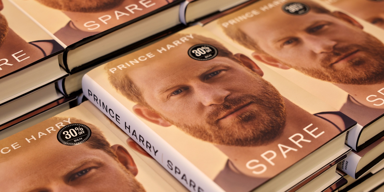 Prince Harry's memoir 'Spare' in bookstores.