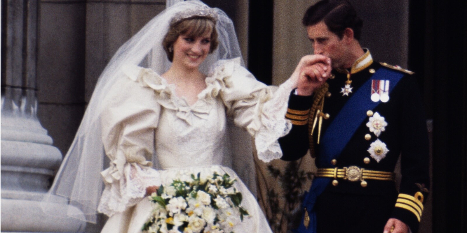 Princess Diana and Prince Charles at their 1981 wedding ceremony.