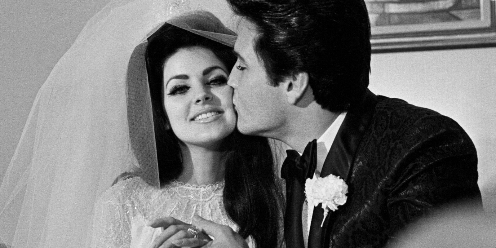 Priscilla and Elvis Presley on their wedding day, May 1, 1967.