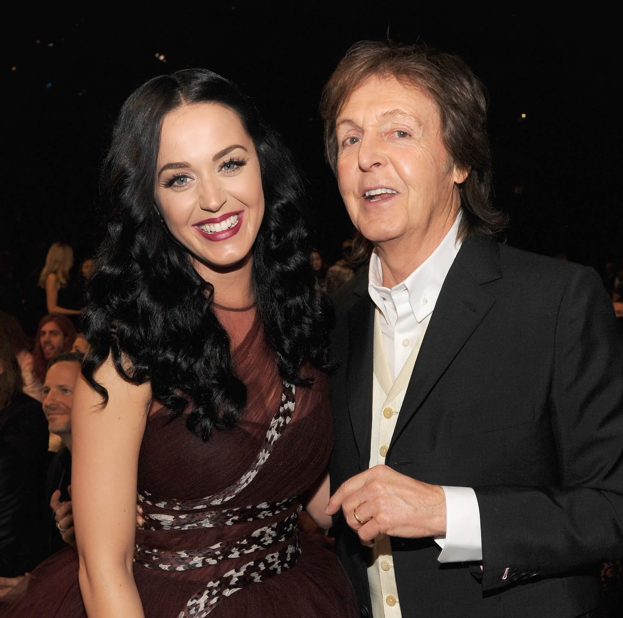 Katy Perry and Paul McCartney smiling