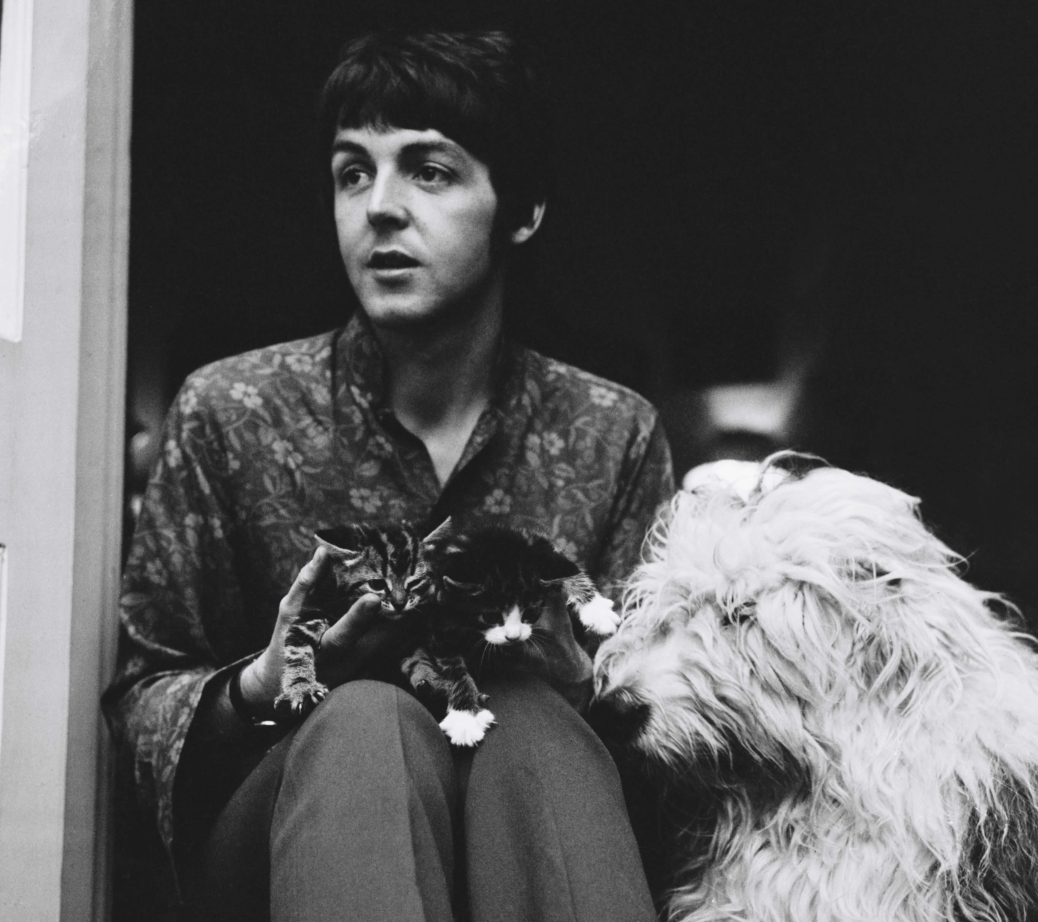 Paul McCartney with a dog