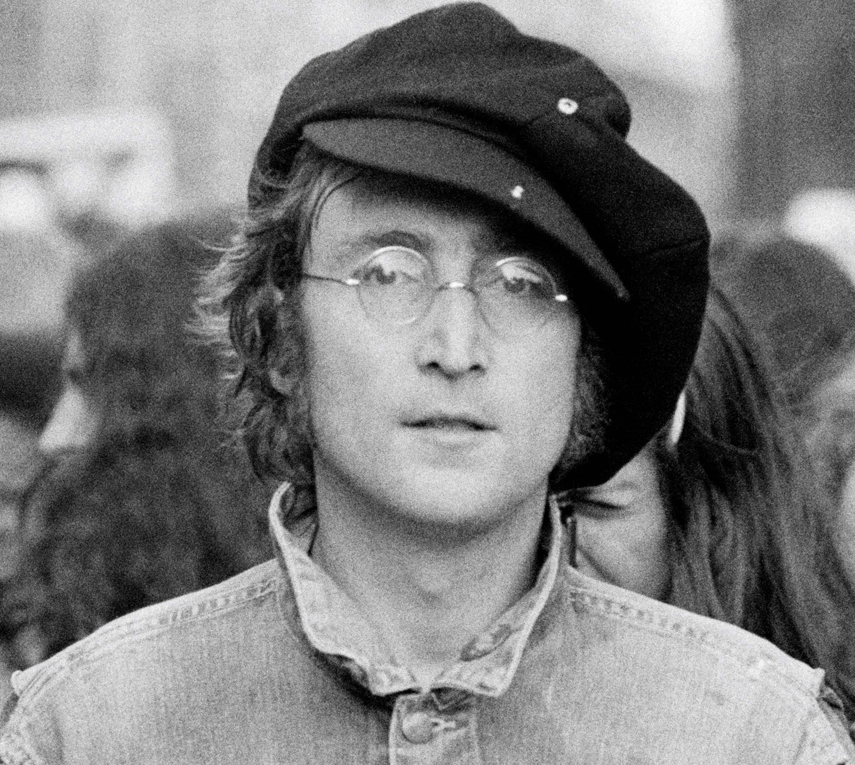 John Lennon wearing a beret