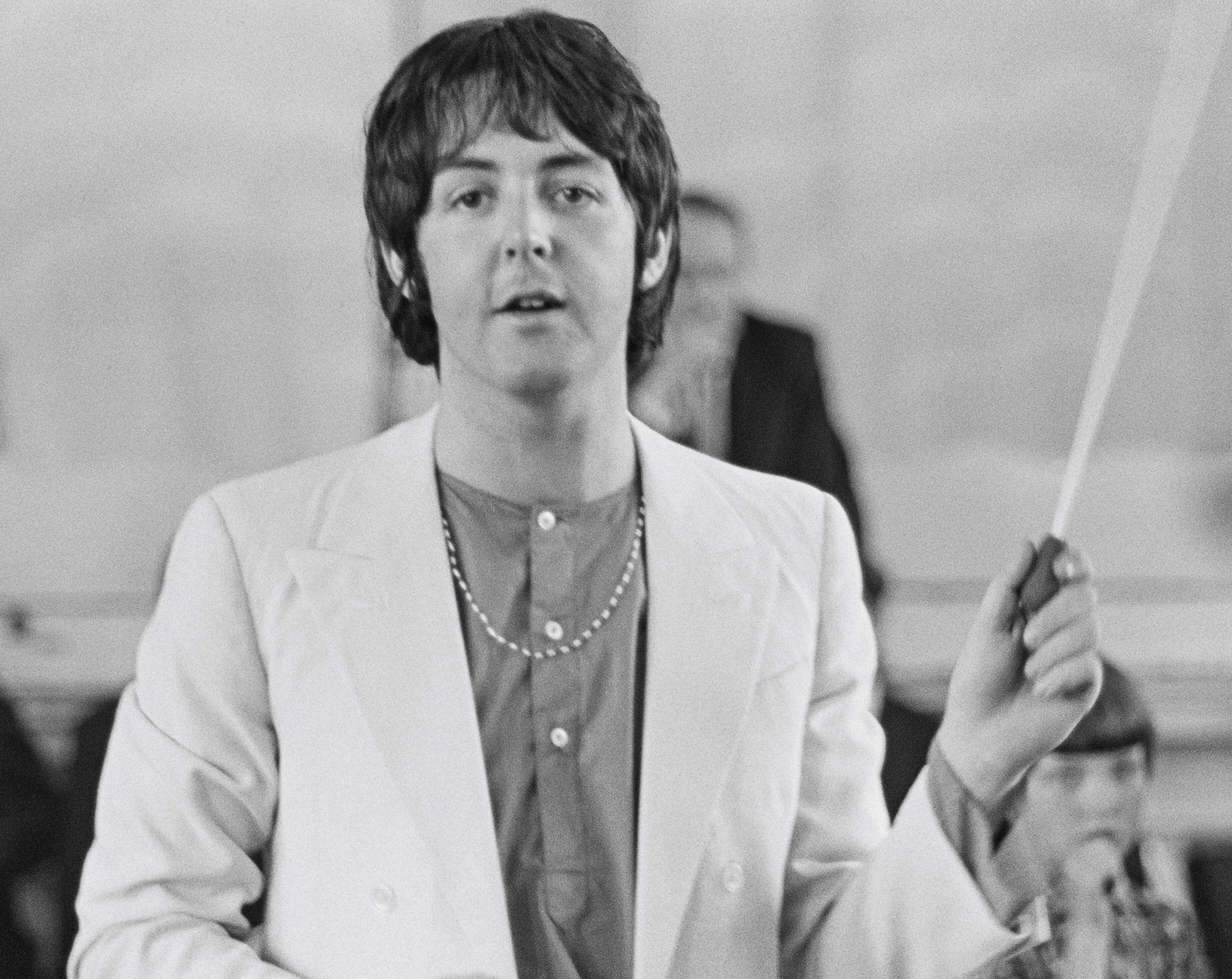 Paul McCartney in a suit during The Beatles' "Revolution" era