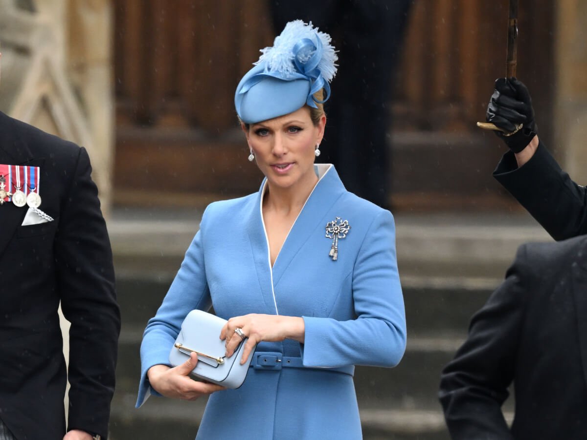 Zara Tindall arrives at Westminster Abbey for the Coronation of King Charles III and Queen Camilla on May 06, 2023 in London, England