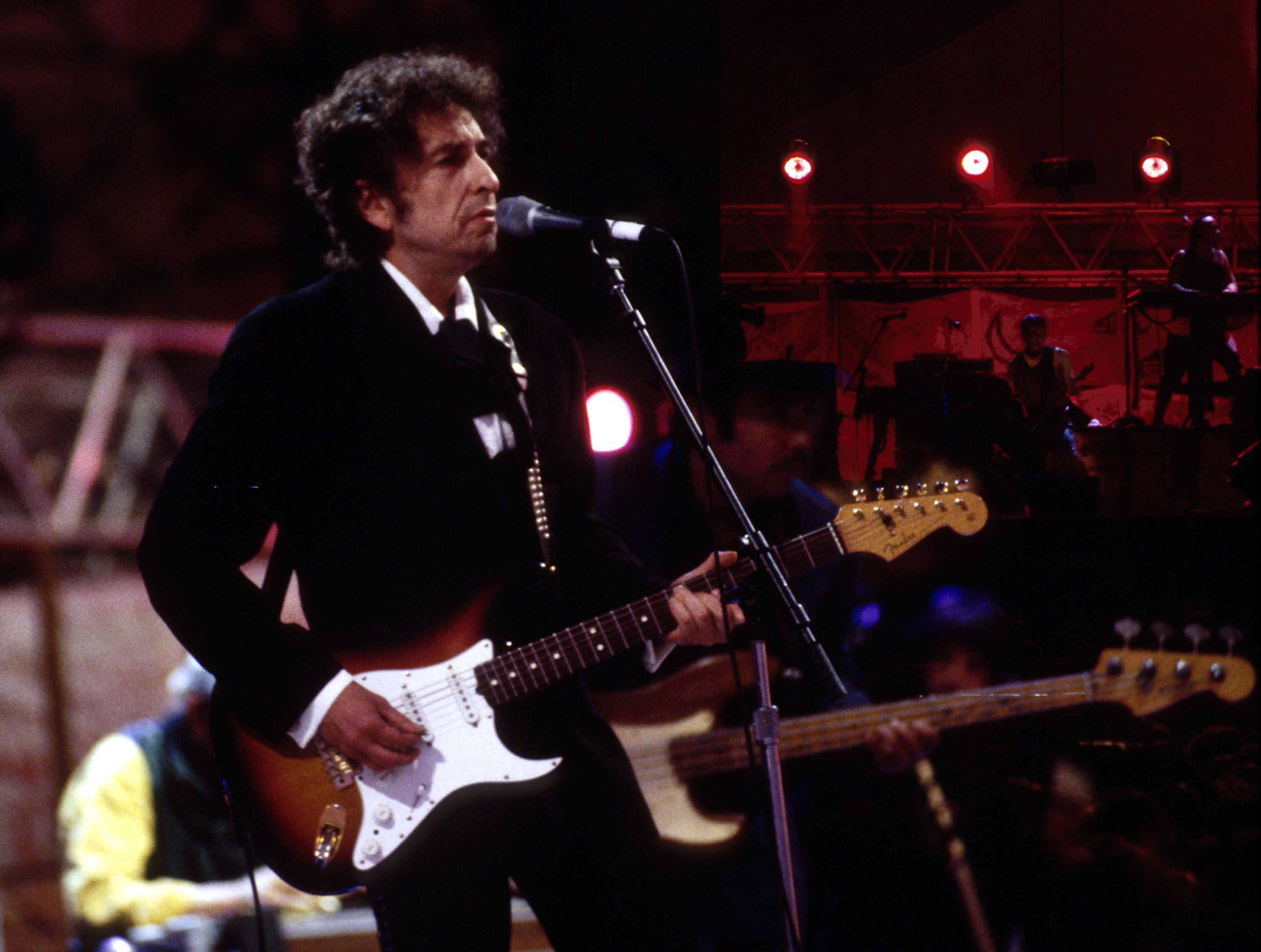 Bob Dylan performs onstage