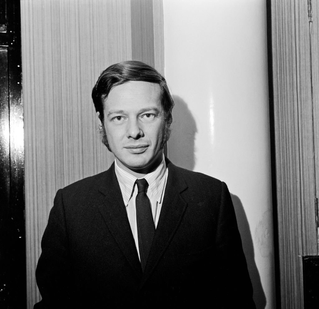 Brian Epstein photographed in black and white.