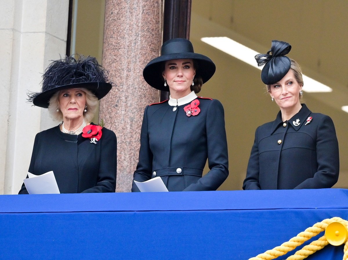 Camilla Parker Bowles, Kate Middleton, and Sophie attend the National Service of Remembrance at The Cenotaph 