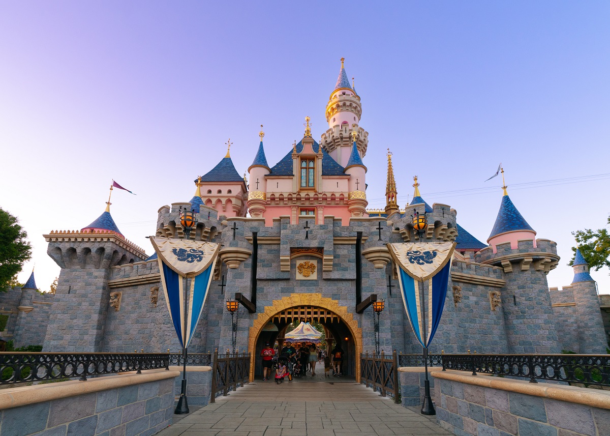 view of Sleeping Beauty Castle at Disneyland in Anaheim