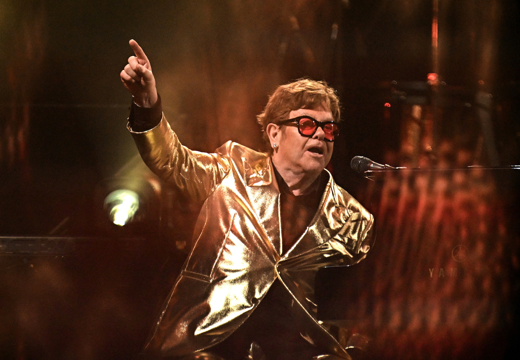 Elton John performs at Glastonbury Festival 2023 in Glastonbury, England
