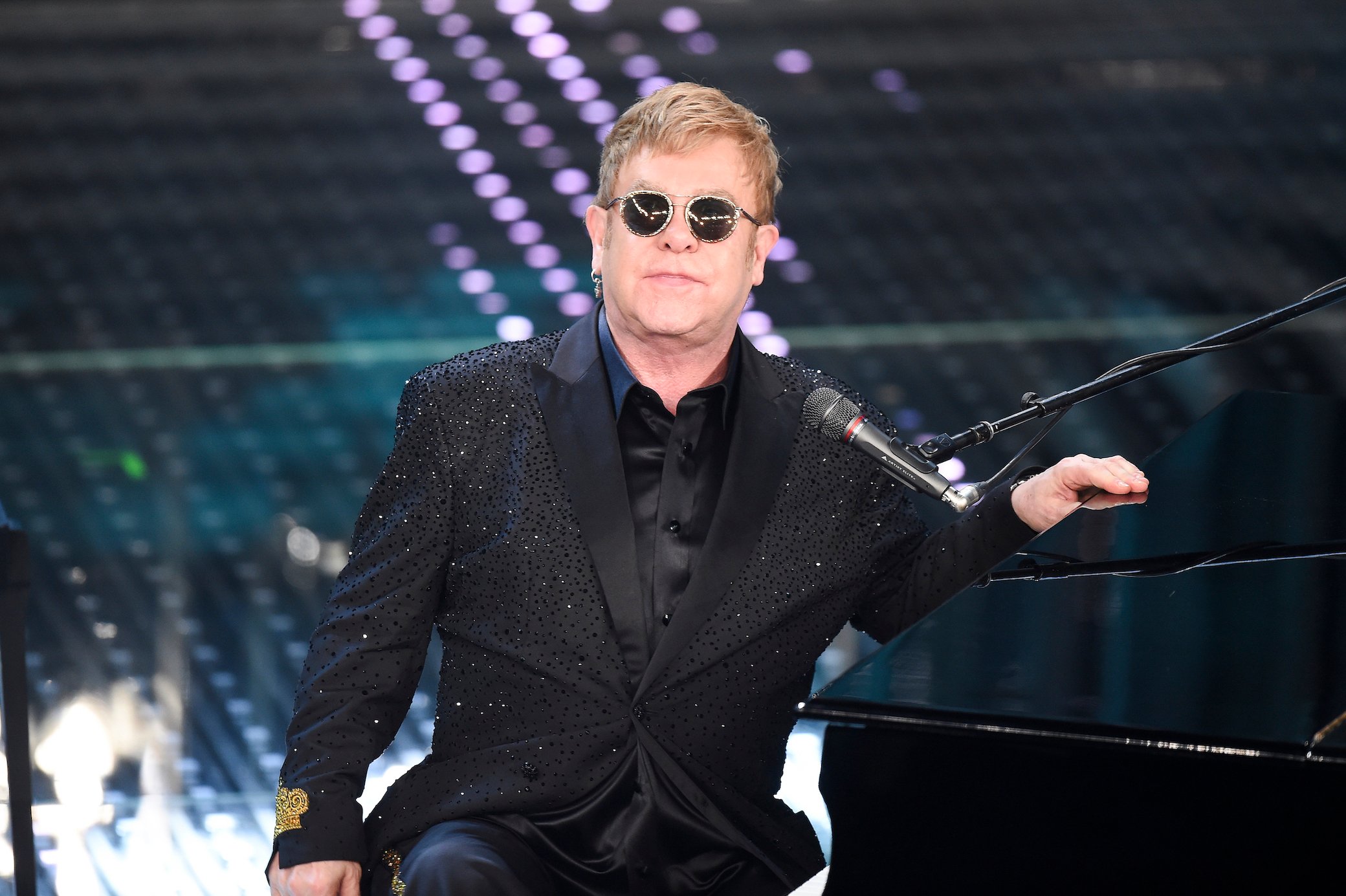Elton John attends the Festival Di Sanremo 2016 in Sanremo, Italy