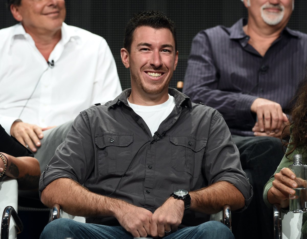 Jeff Zausch at a press panel event for 'Naked and Afraid' in 2014