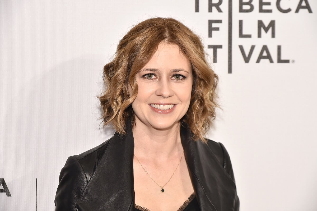 Jenna Fischer smiling in a black jacket at the Tribeca Film Festival.