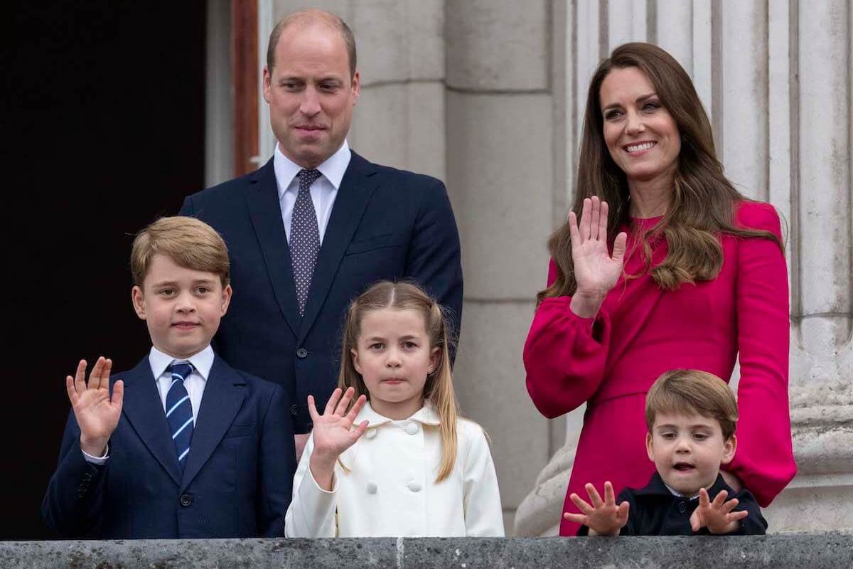 Kate Middleton, whose own school experience has influenced that of Prince George, Princess Charlotte, and Prince Louis, on the Buckingham Palace balcony with Prince William and their children
