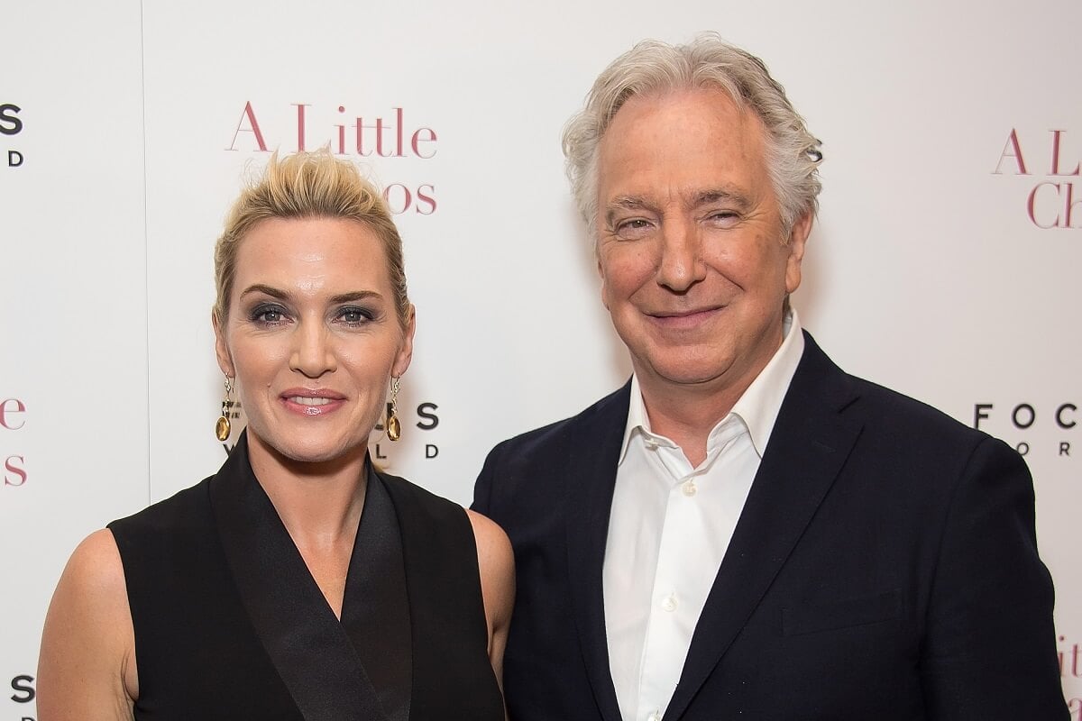 Kate Winslet and Alan Rickman attending the 'A Little Chaos' premiere.