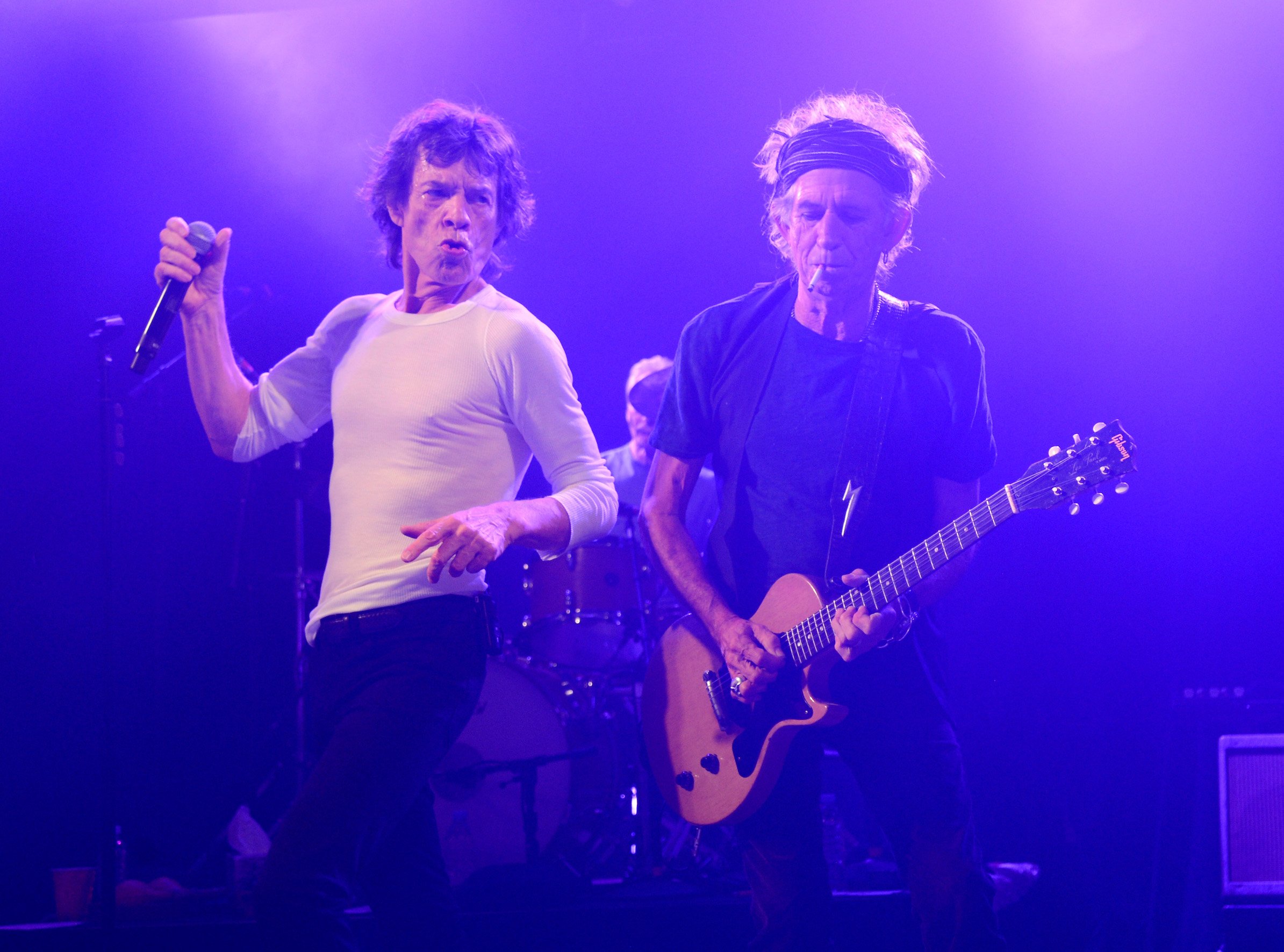 Mick Jagger and Keith Richards of The Rolling Stones perform at Echoplex in Los Angeles, California, in 2013