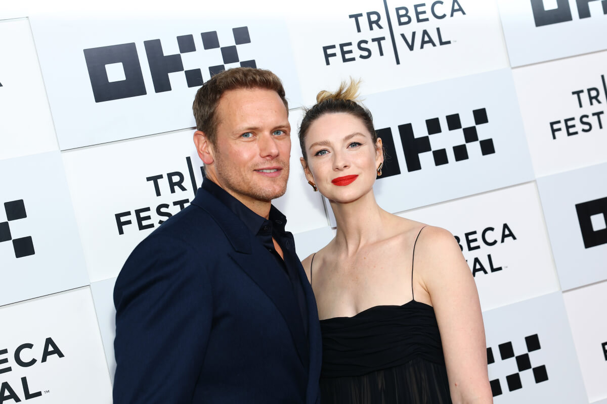 Sam Heughan and Caitriona Balfe attends the "Outlander" premiere during the 2023 Tribeca Festival at BMCC Theater on June 09, 2023 in New York City