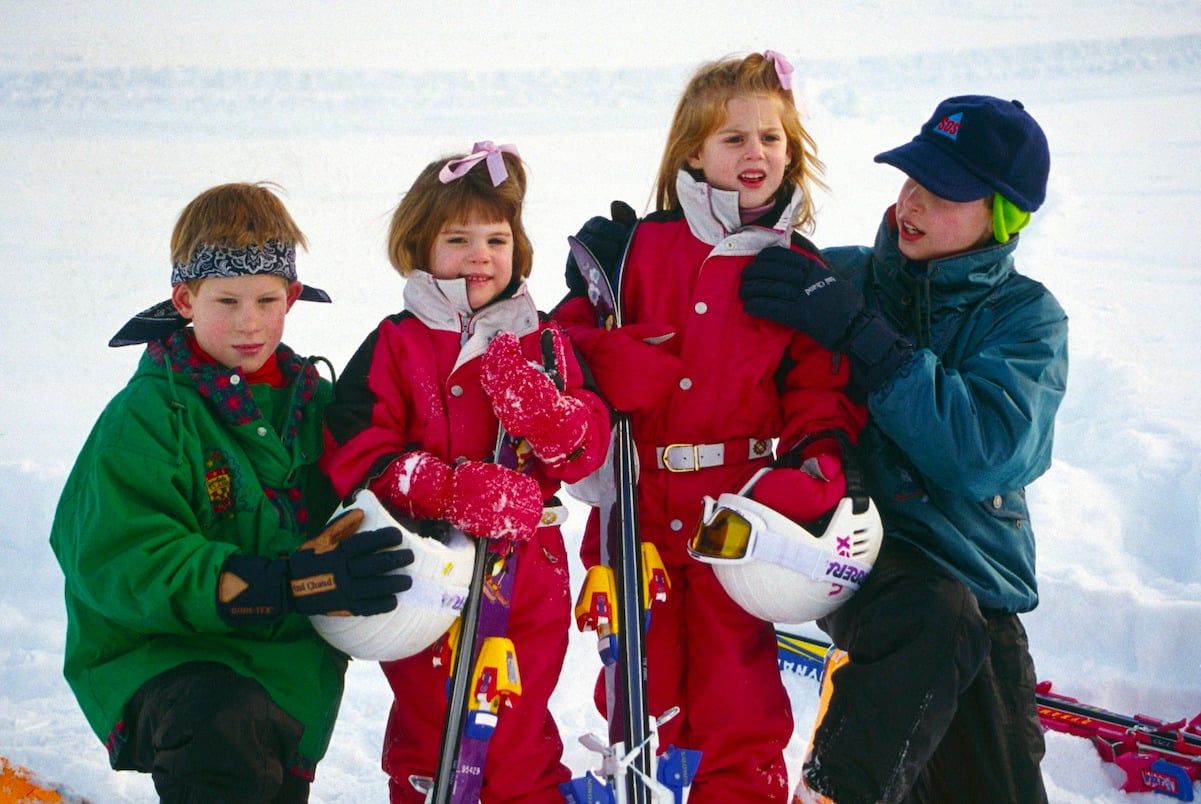 Prince Harry, Princess Eugenie, Princess Beatrice, and Prince William in 1995