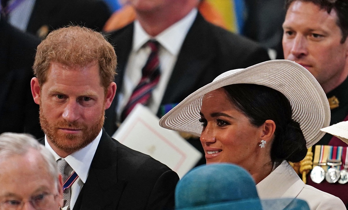 Prince Harry and Meghan Markle attend the National Service of Thanksgiving for Queen Elizabeth's reign