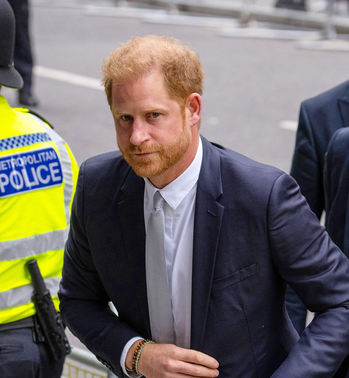 Prince Harry arrives to the Mirror Group phone hacking trial at the Rolls Building at High Court in London