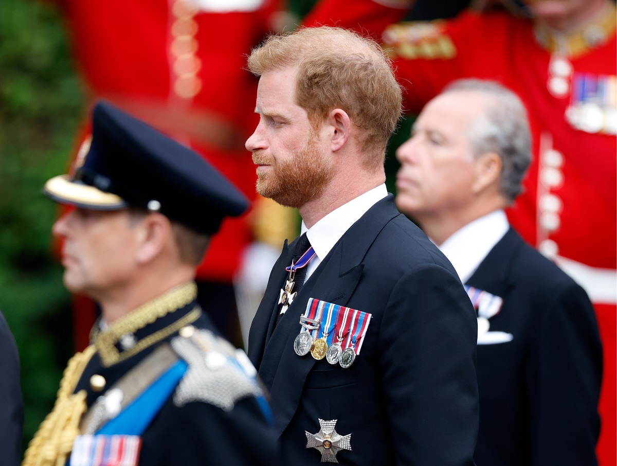 Prince Harry attends the Committal Service for Queen Elizabeth II at St George's Chapel, Windsor Castle