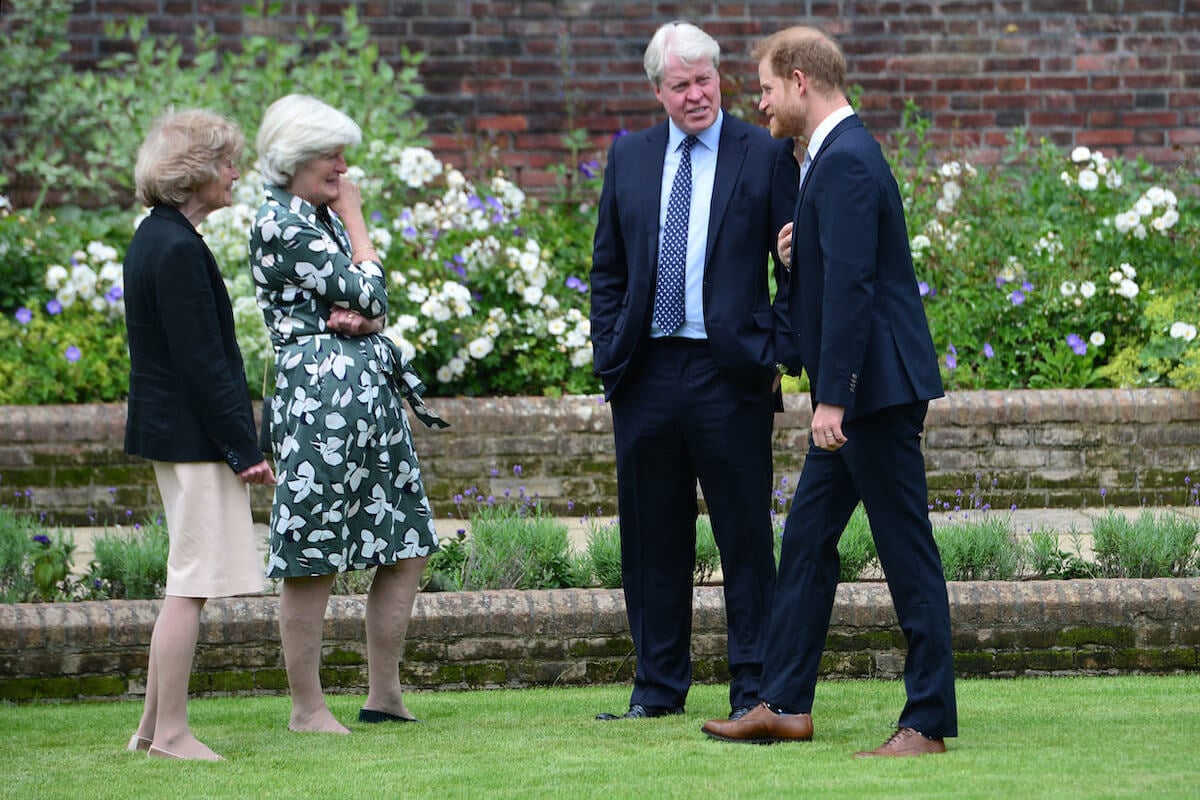 Prince Harry, who's said to have 'better relations' with Princess Diana's siblings than the royal family, stands with his maternal aunts and uncle