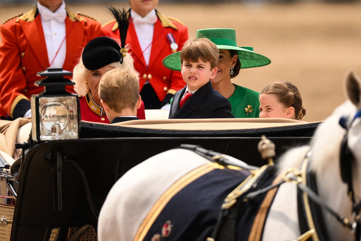 Prince Louis, whose enthusiasm at Trooping the Colour wasn't 'curb'ed by Prince William and Kate Middleton, sits in a carriage