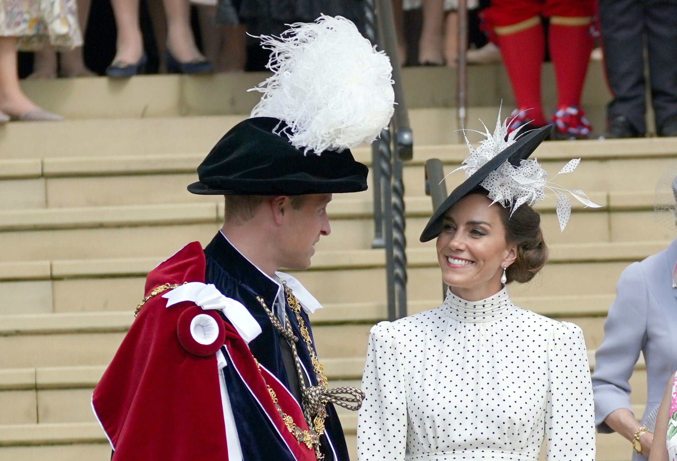 Kate Middleton smiles at Prince William at Order of the Garter in 2023