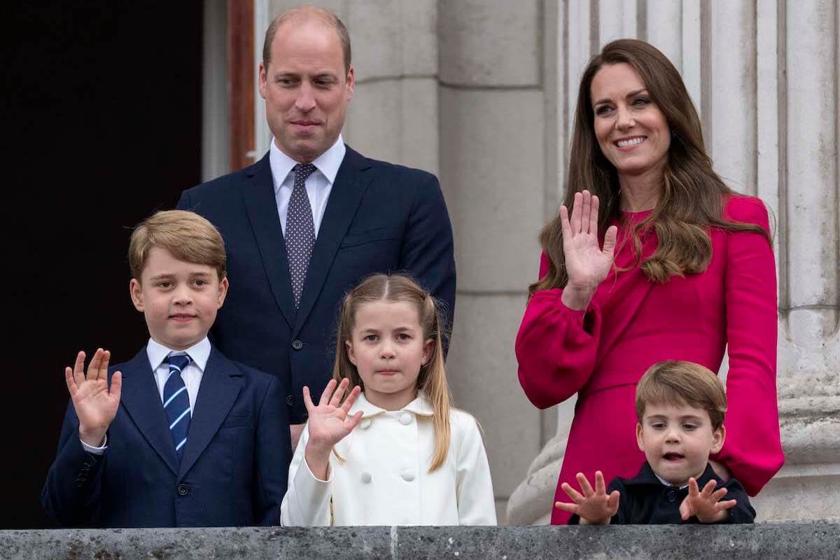 Prince William and Kate Middleton, who, according to an author, would've been 'criticized' for royal baby names like Princess Eugenie's August or Ernest, stands with their children on the Buckingham Palace balcony