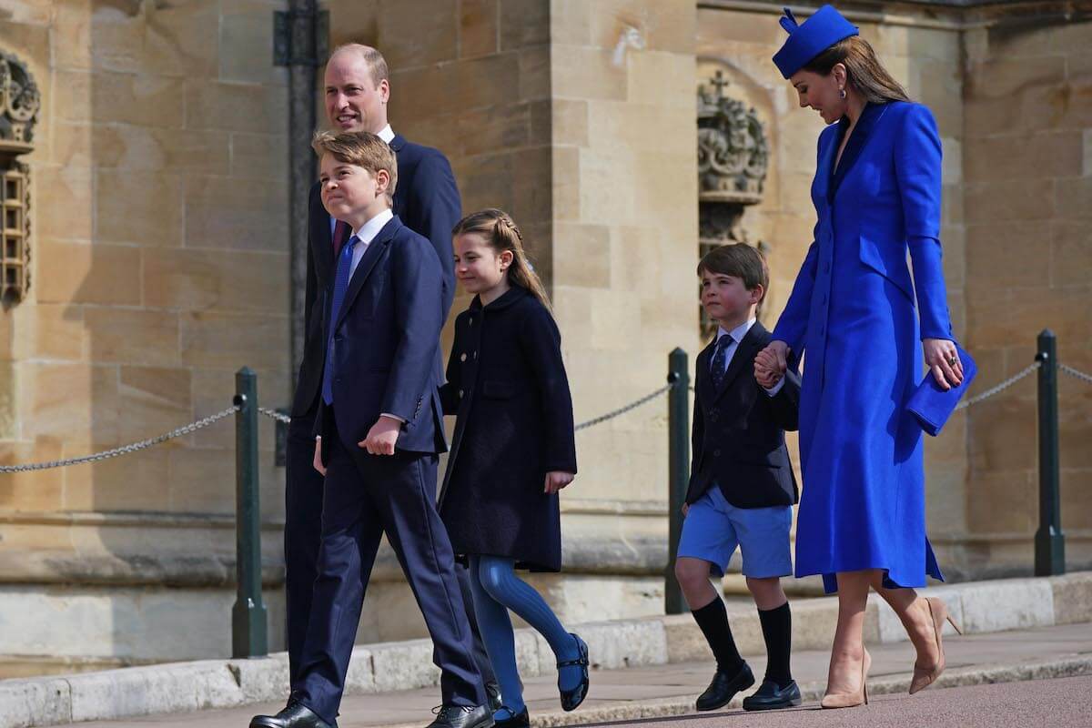 Prince William and Kate Middleton, who are said to have 'extremely busy' future royal tours because of their children, walk with Prince George, Princes Charlotte, and Prince Louis