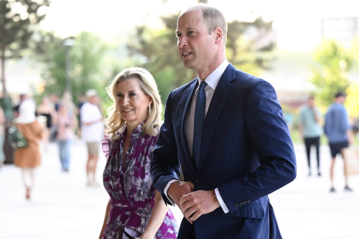 Prince William and Sophie, Duchess of Edinburgh, who exhibited a 'parent:child' dynamic at a movie screening, according to a body language expert arrive at 'Rhino Man' screening
