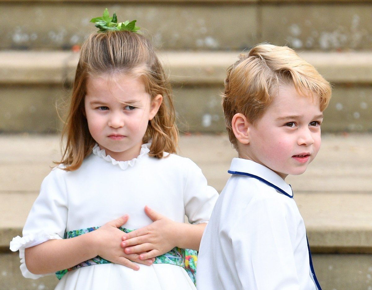 Princess Charlotte and Prince George at the wedding of Princess Eugenie and Jack Brooksbank