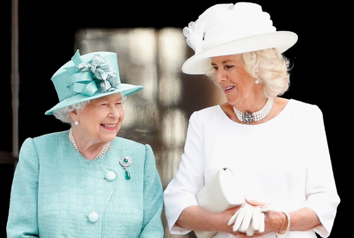 Queen Elizabeth II and Camilla Parker Bowles, whose former aide said she may wear bright colors to honor late queen at Royal Ascot, attend a Ceremonial Welcome in the Buckingham Palace Garden