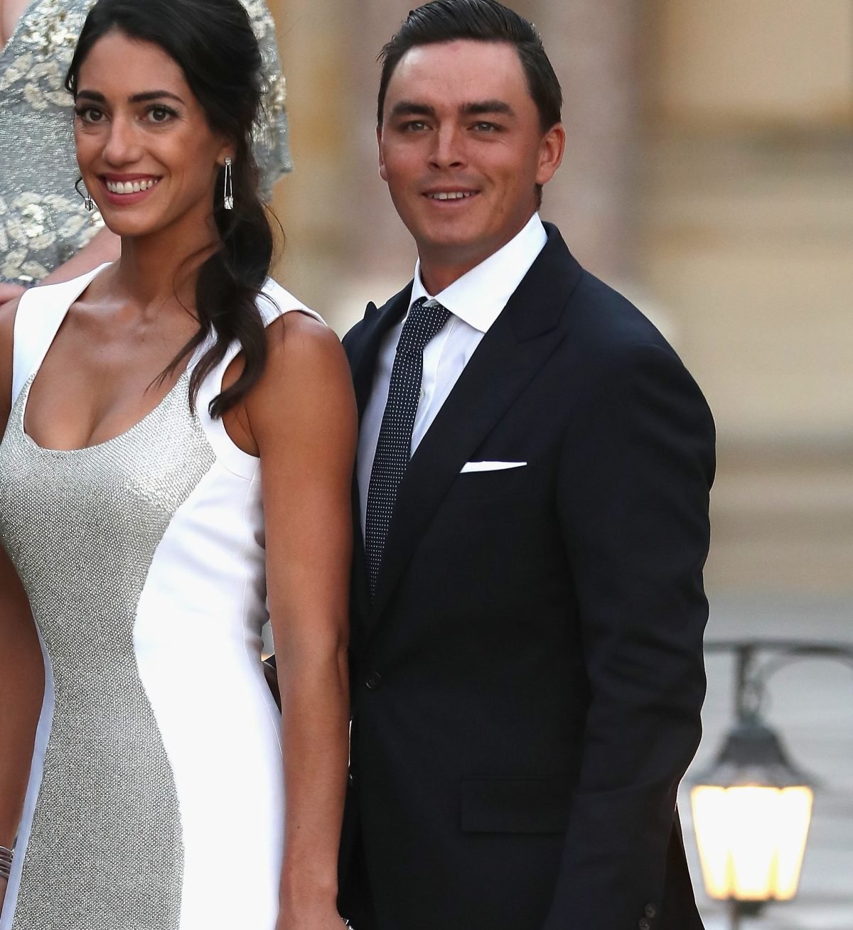 Rickie Fowler and Allison Stokke pose with Team United States before the Ryder Cup gala dinner