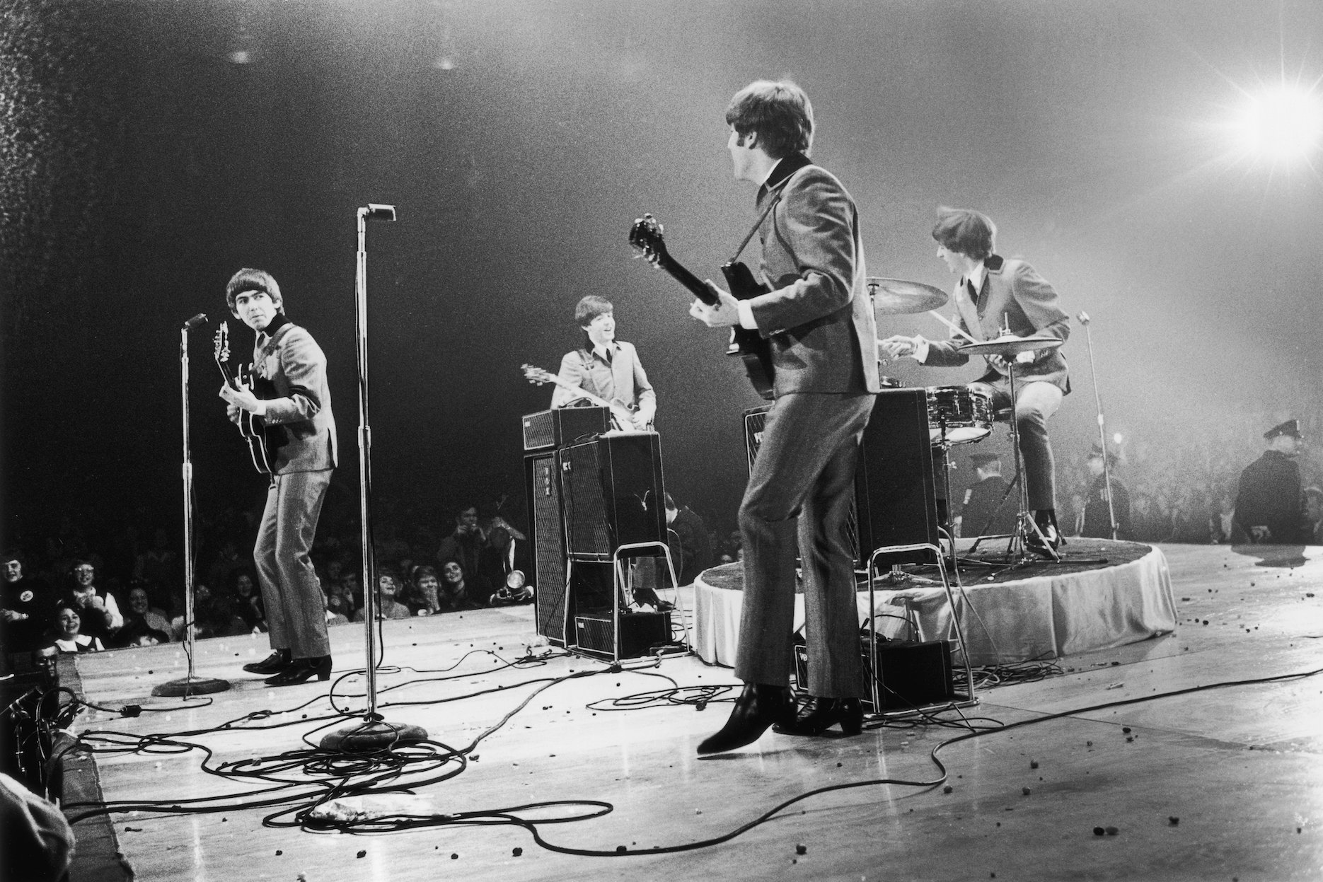The Beatles perform at the Washington Coliseum in Washington, DC.