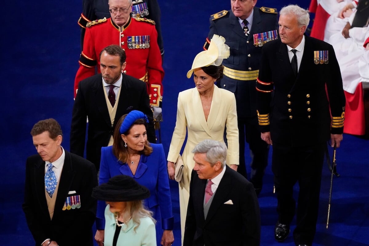 Kate Middleton's family, who Prince William is said to be 'in love' with, James Middleton, Pippa Middleton, Carole Middleton, and Michael Middleton, arrive at Westminster Abbey