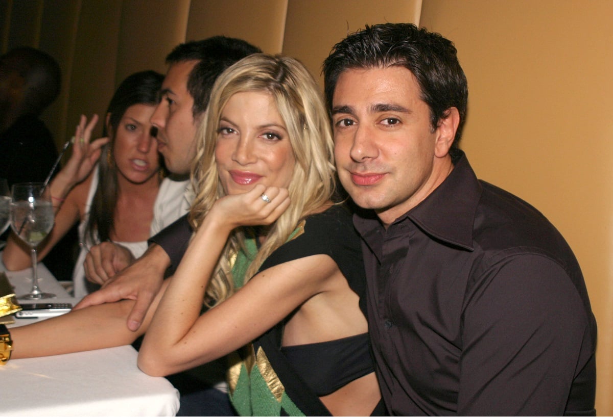 Tori Spelling and Charlie Shanian are pictured together at the New York premiere of '50 Ways to Leave Your Lover' in 2004