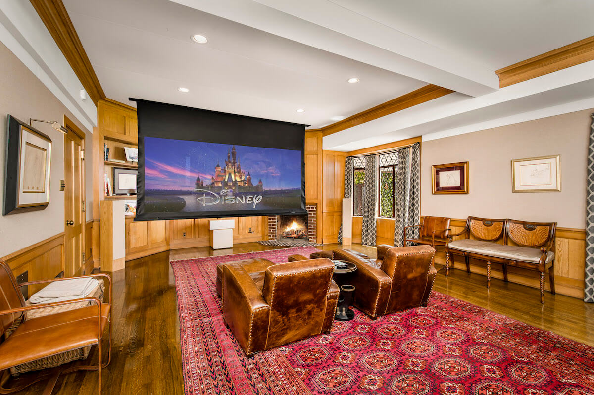 Screening room inside Walt Disney's former home
