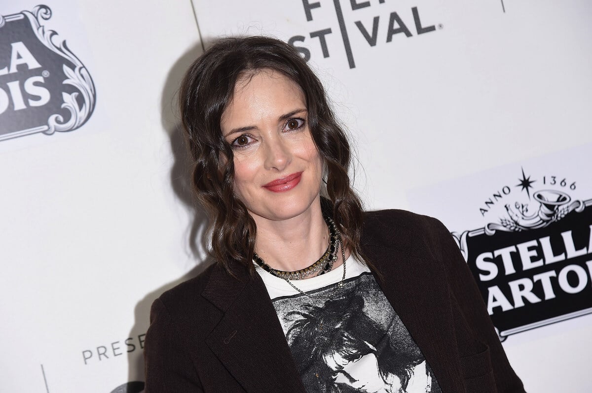 Winona Ryder posing at a screening of 'Reality Bites'.