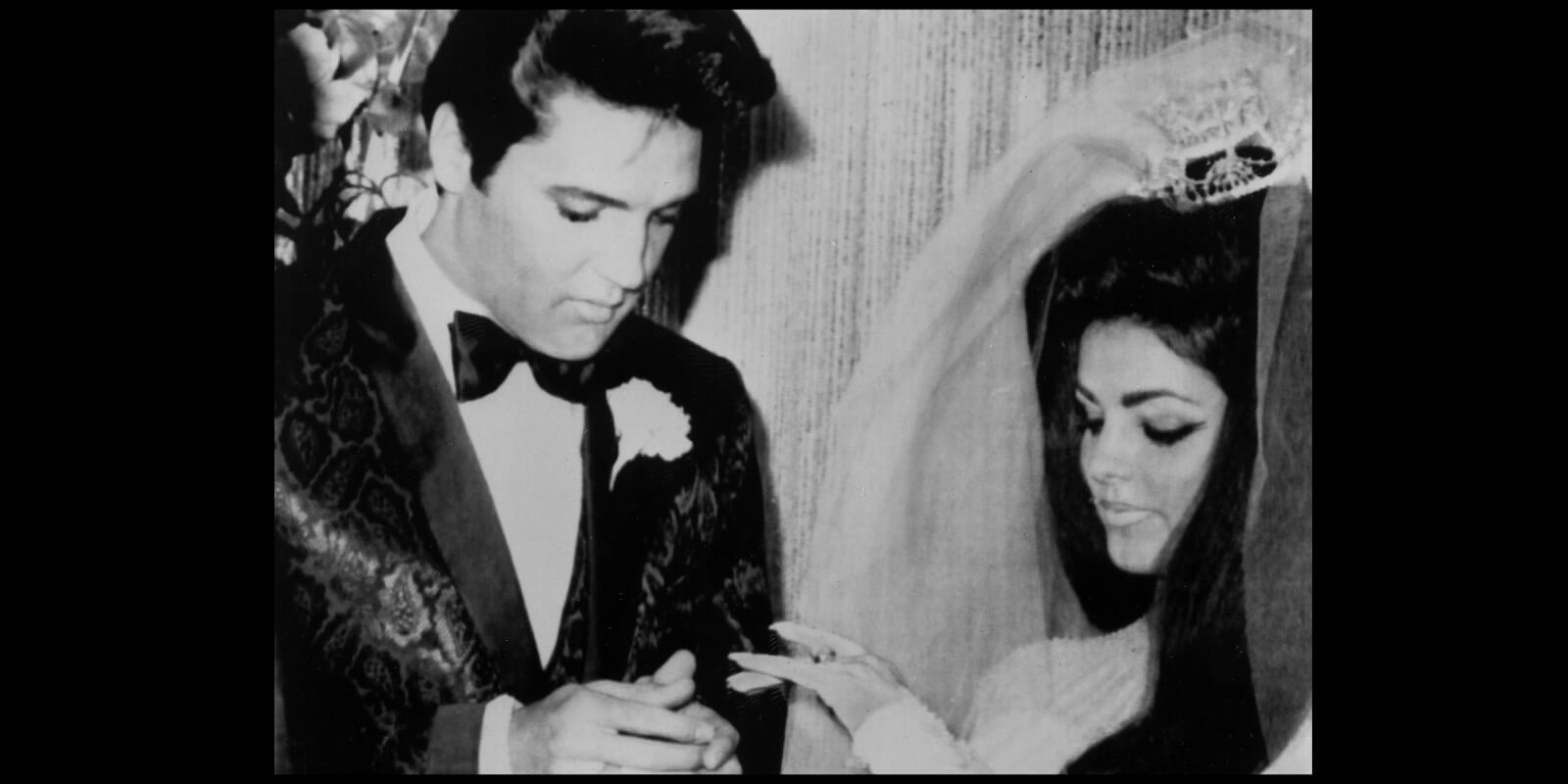 Elvis and Priscilla Presley photographed on their wedding day, May 1, 1967.