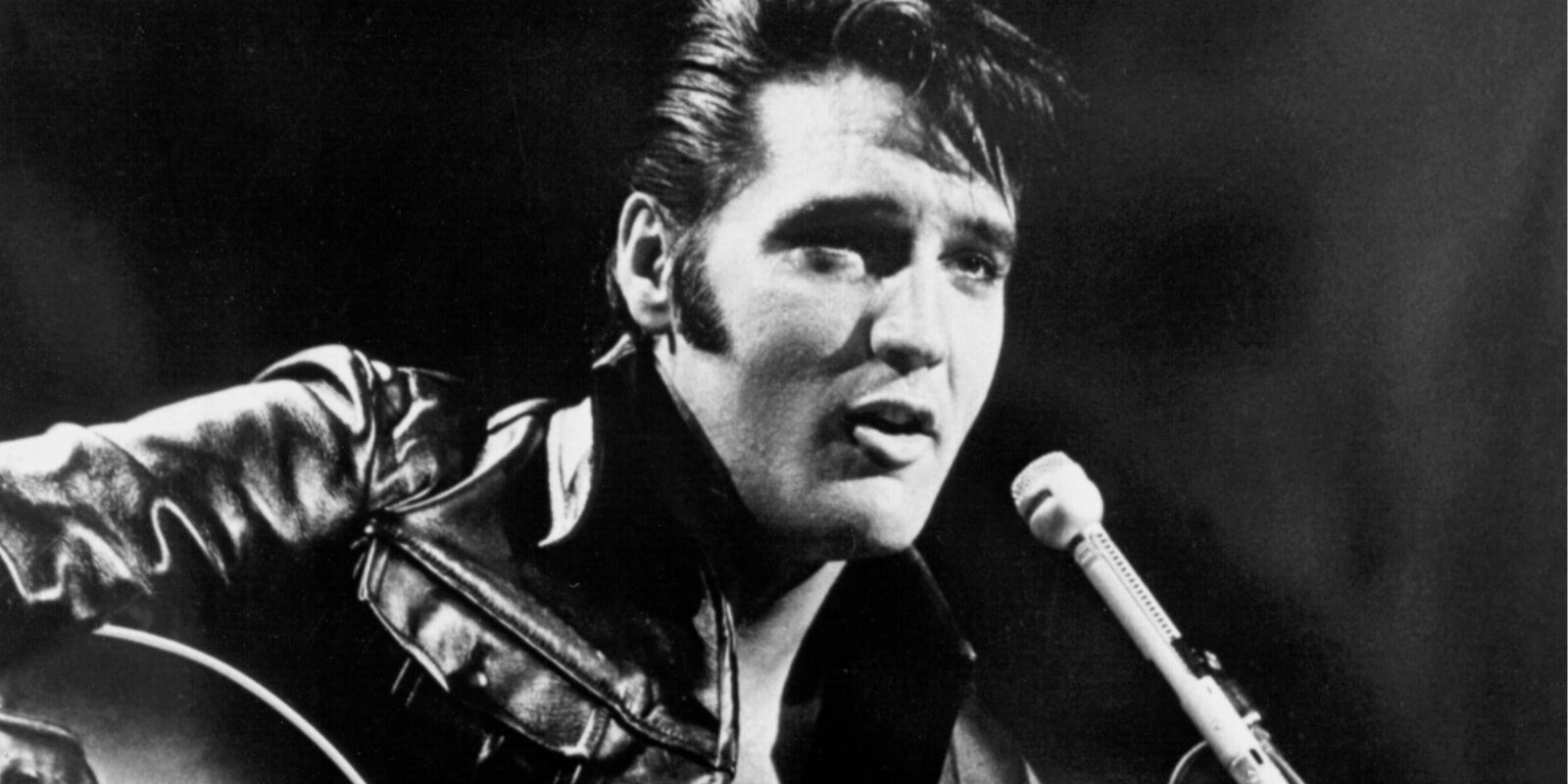 Elvis Presley performing during the 1968 comeback special on NBC.