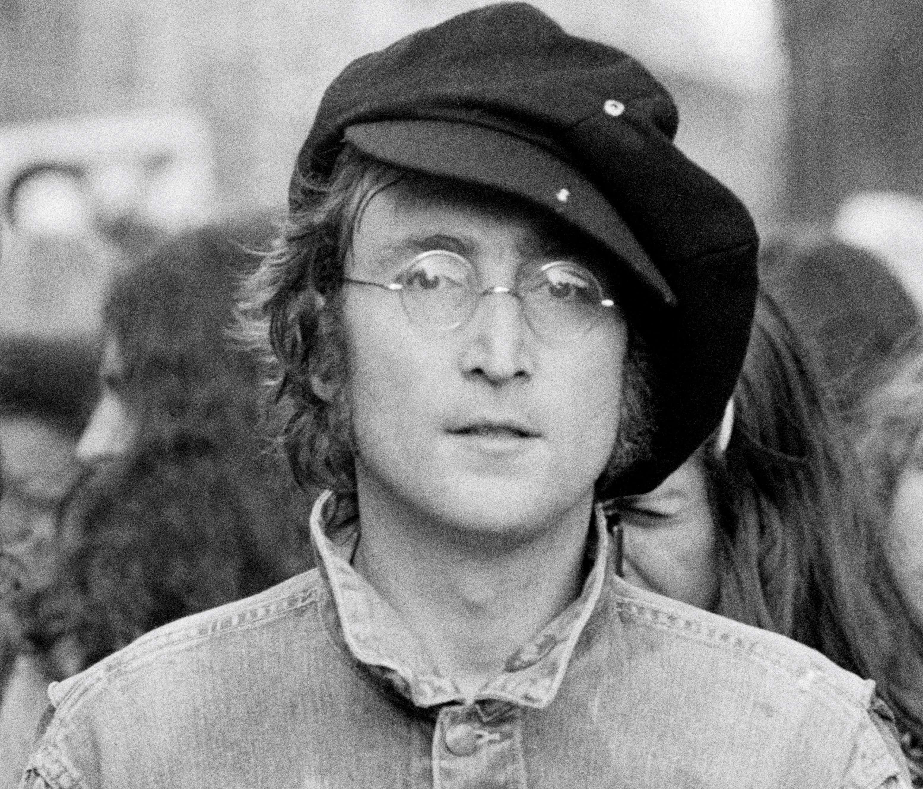 'Double Fantasy' artist John Lennon wearing a hat