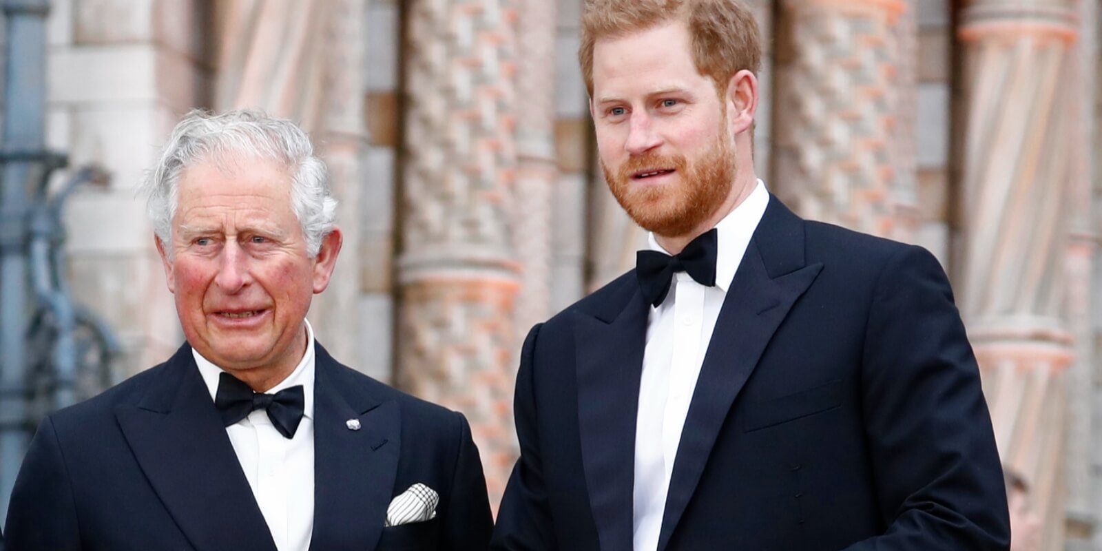 King Charles and Prince harry photographed at the Natural History Museum on April 04, 2019 in London, England.