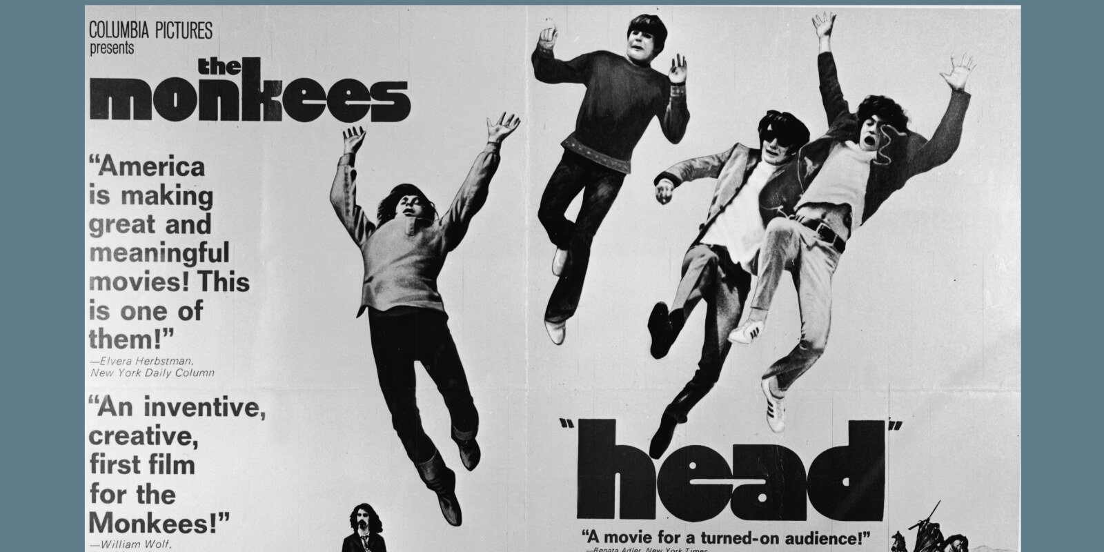 Movie poster for The Monkees film 'Head' released in 1968.