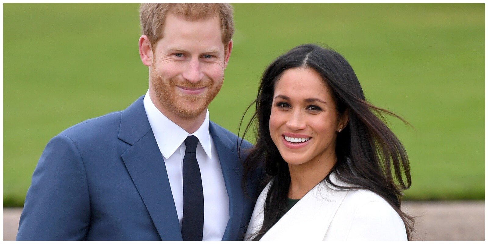 Prince Harry and Meghan Markle photographed during their engagement in 2017.
