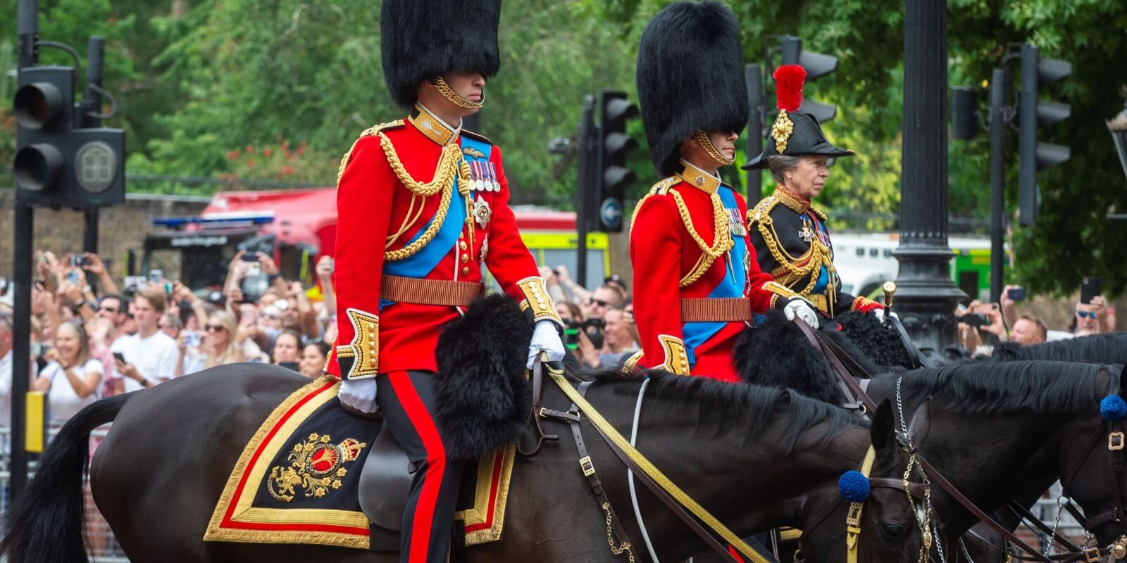 Prince William, Prince Edward, Princess Anne during Trooping the Color 2023.